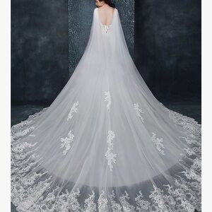 Lace cape veil
